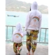 Qi Yue tự chế cha mẹ và con mặc mùa hè cotton và linen quần áo chống nắng gia đình ba gia đình nhà mặc thoáng khí điều hòa không khí áo sơ mi bãi biển áo khoác kinh doanh quần áo trẻ em Trang phục dành cho cha mẹ và con