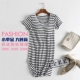 Với ngực pad nightdress nữ mùa hè bông phương thức không có vành áo ngực một ngắn tay đồ ngủ giản dị nhà ăn mặc đầm cho người trung niên Đêm đầm