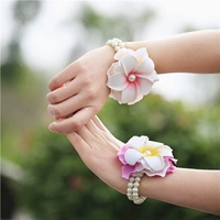 Летний пляжный браслет, аксессуар, цветок на запястье, ювелирное украшение, в корейском стиле, в цветочек