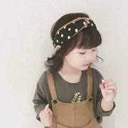 [ALEY] Hàn Quốc phụ kiện tóc cha mẹ-con mẹ và con gái headband nữ trẻ em bé chấm da lộn khâu băng tóc