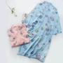 Nhật Bản đồ ngủ nữ mùa hè bông áo choàng phần mỏng bông lỏng áo choàng tắm hấp quần áo tắm hơi băng dịch vụ nhà áo ngủ đẹp giá rẻ