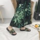 Kỳ nghỉ gió xanh lá giày bãi biển của phụ nữ thời trang vải giản dị rừng nhiệt đới mùa hè Harajuku BF gió và dép đi trong nhà triều Dép