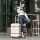 Retro xe đẩy trường hợp vali bánh xe phổ hành lý hành lý hộp 20 22 24 inch nội trú nữ sinh viên Hàn Quốc phiên bản vali bamozo Va li