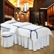 Cao cấp cotton vẻ đẹp trải giường bốn bộ tùy chỉnh phổ châu âu màu rắn beauty salon SPA giường massage bìa trắng