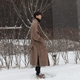 2017 mới của Hàn Quốc phiên bản của dài giản dị áo len nam đặc biệt lỏng mùa thu và áo khoác mùa đông retro áo gió royal blue áo khoác da lộn nam Áo len
