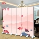 Phong cách châu Âu phòng khách phòng ngủ màn hình phân vùng đơn giản hiện đại phim hoạt hình flamingo hoa văn phòng hiên thời trang di động màn hình gấp - Màn hình / Cửa sổ song cửa sổ gỗ vuông Màn hình / Cửa sổ