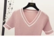 2018 mới mùa hè băng lụa áo len nữ chic sinh viên màu hồng ngọt ngào ngắn tay T-Shirt phần mỏng Slim áo sơ mi