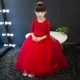 Hoa cô gái váy công chúa váy đỏ trẻ em đám cưới lớn trẻ em gái sinh nhật trang phục piano váy váy dài