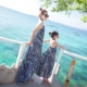 Váy trẻ em đi biển bên bờ biển nữ váy dài mùa hè voan 2019 cha mẹ con gái ngoại quốc váy - Váy