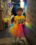 Радужная юбка на девочку, мини-юбка для принцессы, костюм, европейский стиль, юбка-пачка