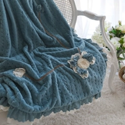 Hàn Quốc mua dày cao cấp châu Âu- phong cách thảm sofa chăn nhung ngắn ấm áp thường chăn phương pháp kéo- lên xe chăn