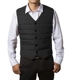 Thanh niên và trung niên thu đông mới không mặc cổ áo Slim XL nam xuống áo vest vest vai xuống vest nam - Dệt kim Vest ao khoac len nam Dệt kim Vest