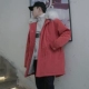 Mùa đông eo dây kéo cổ áo lông thú lớn dày ấm bông áo nam triều Hàn Quốc phiên bản của đội mũ trùm đầu dài bông áo khoác mùa đông áo