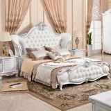 Современная простота высокая свадебная кровать главная спальня 1.8 двойная французская неоклассическая резное роскошное судно кровать принцесса принцесса