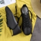 Tất cả màu đen 2018 mùa hè mới giày da bình thường hoang dã thoải mái thoáng khí giày vải sinh viên giày thể thao nữ giầy puma nữ Plimsolls
