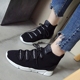 Giày nữ mùa thu 2017 phụ nữ mới của giày cao giày ulzzang sinh viên Hàn Quốc hoang dã thể thao vớ căng giày Giày cao gót