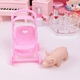 Cô gái màu hồng tim mini giỏ hàng tình yêu BB xe chơi nhà nhỏ ghế trang trí chụp đạo cụ Trang trí nội thất