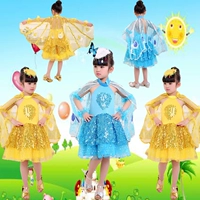 Trẻ em gà con trang phục động vật côn trùng bay phim hoạt hình váy fluffy bướm trang phục sân khấu trẻ em quần áo biểu diễn chim - Trang phục kinh doanh quần áo trẻ em