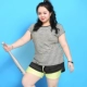 Kích thước lớn quần áo thể dục nữ chất béo mm200 kg yoga áo sơ mi ngắn tay khô nhanh thể thao chạy áo triều áo thun tập gym Quần áo tập thể hình