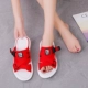 Dép một trượt nữ thời trang mùa hè mặc 2018 dép mới và dép nữ Hàn Quốc phiên bản của hoang dã dày- đáy net màu đỏ phẳng giày sandal nữ đế thấp Dép