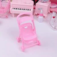 Cô gái màu hồng tim mini giỏ hàng tình yêu BB xe chơi nhà nhỏ ghế trang trí chụp đạo cụ vật dụng dcor phòng ngủ