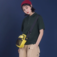 Mùa hè Nhật Bản retro sinh viên loose ve áo POLO áo sơ mi trung tính BF màu rắn Harajuku Paul áo sơ mi ngắn tay T-Shirt nữ áo phông ngắn tay