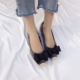 Sang trọng Hàn Quốc phong cách kim loại ba chiều lợn mũi tinh tế ngọt cung phẳng đáy mềm giày giày thấp giày của phụ nữ Giày cắt thấp