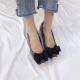 Sang trọng Hàn Quốc phong cách kim loại ba chiều lợn mũi tinh tế ngọt cung phẳng đáy mềm giày giày thấp giày của phụ nữ