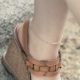 Phiên bản tiếng Hàn của vòng chân mới S925 vòng chân bạc hoang dã chuỗi hạt trần nguyên chất chuỗi vòng chân đơn giản vòng chân vòng chân - Vòng chân vòng đeo chân Vòng chân