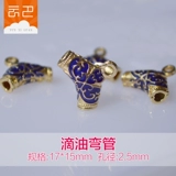 Тибетские серебряные ювелирные изделия DIY аксессуары Материал Цвет позолоченного золотого капельного масла пейзажи, браслет с синей цветочной шляпой, сумка для благословения, голова Будды