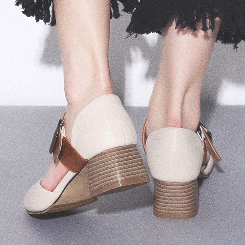 2018 New Maryzhen Средние каблуки сандалии корейская студенческая площадь