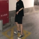Ông Fang inch mùa hè lớn màu đen rửa túi dụng cụ quần short giản dị nam Hàn Quốc phiên bản của xu hướng thẳng năm quần