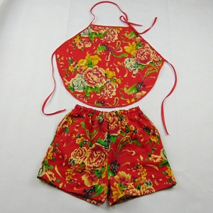Quần âu, quần tây, in ấn, đông bắc, hoa lớn, gió quốc gia, quần của phụ nữ, quần rộng chân, quần short, mặc một đáy hoang dã