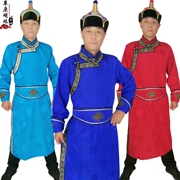 2018 mới Mông Cổ trang phục dân tộc dài của nam giới Mông Cổ gown cuộc sống mặc hiệu suất quần áo cưới trang phục