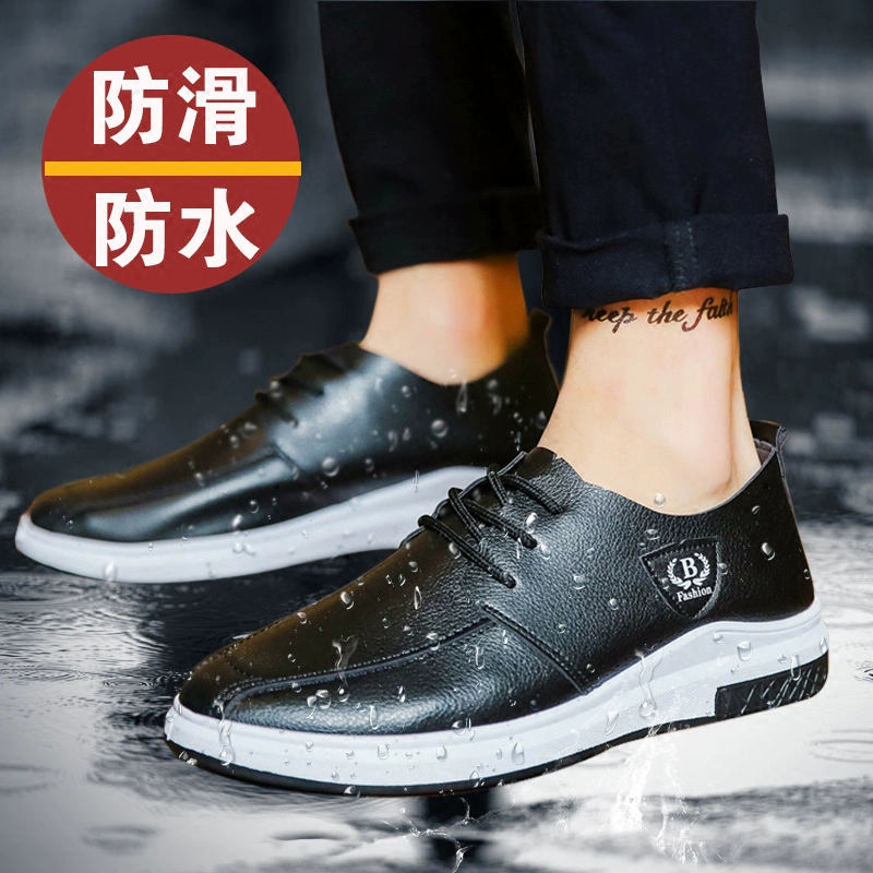 Giày đi mưa thông thường của Hàn Quốc sinh viên thể thao thời trang giày nước bếp đầu bếp giày không thấm nước chống trượt dầu làm việc giày rửa xe - Rainshoes