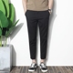 2018 mùa hè phần mỏng quần nam quần Hàn Quốc phiên bản của xu hướng quần nam mỏng màu đen 9 điểm feet quần âu Crop Jeans