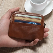 Người đàn ông của mini coin purse ví da da bò nhỏ purse thẻ của phụ nữ túi dây kéo túi đồng xu gói thẻ kinh doanh