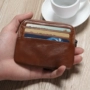 Người đàn ông của mini coin purse ví da da bò nhỏ purse thẻ của phụ nữ túi dây kéo túi đồng xu gói thẻ kinh doanh ví da