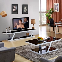 Kính cường lực bàn cà phê tủ TV đặt kết hợp nội thất phòng khách hiện đại tối giản thời trang căn hộ nhỏ sơn sofa gỗ hiện đại