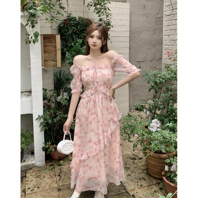 taobao agent Shiffon summer advanced dress, long skirt, plus size, high-quality style, bright catchy style, fitted