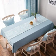 Nhỏ tươi màu xanh hình chữ nhật vải bảng vải bảng cờ nhỏ gọn khăn trải bàn khăn trải bàn cà phê hiện đại của Mỹ - Khăn trải bàn