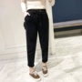 Quần nhung kẻ nữ 2018 phiên bản Hàn Quốc mới của quần chân nhỏ quần âu ống quần cà rốt quần nhung kẻ sọc nữ thu đông shop thời trang nữ