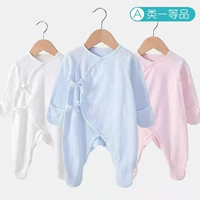 Áo cotton cho bé sơ sinh 0-3 tháng tuổi Bộ đồ ngủ đai mùa xuân và mùa thu 6 Quần áo tu sĩ không xương sơ sinh - Áo liền quần bodysuit cho bé sơ sinh