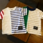 Quần áo trẻ em Nhật Bản mùa hè Mới sọc sọc bông ngắn tay áo thun bé lớn - Áo thun đồ bộ bé trai