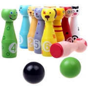 Khóa trí tuệ bowling bằng gỗ Tiếp thêm sinh lực cho đồ chơi trẻ em Trò chơi bowling trên bàn dành cho cha mẹ và con - Khác
