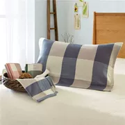 Khăn gối cotton 100% 1 đôi khăn gạc Khăn trải giường đôi khăn gối mềm mại thấm nước thân thiện với khăn bông - Khăn gối