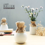 Mờ lanh gai dầu thủ công DIY hoa nhỏ chèn gốm thủy canh nhỏ bình hoa nhà gốm nhỏ đồ trang trí - Vase / Bồn hoa & Kệ