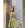 Váy xanh mùa hè nữ 2019 xu hướng mới nhỏ siêu cổ tích voan ngọt ngào - Váy eo cao 	váy cột eo	
