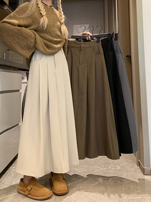 taobao agent Suit, demi-season pleated skirt, long skirt, plus size, for pear shaped body, A-line, 2023 collection, fitted