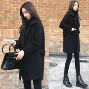 Áo khoác len nữ nhỏ đoạn ngắn Nizi áo khoác chống phụ nữ phiên bản Hàn Quốc của học sinh len dày mùa thu đông - Áo khoác ngắn